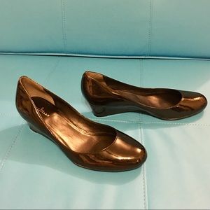 Brand New Cole Haan Air Tala Black Patent Wedge 9B
